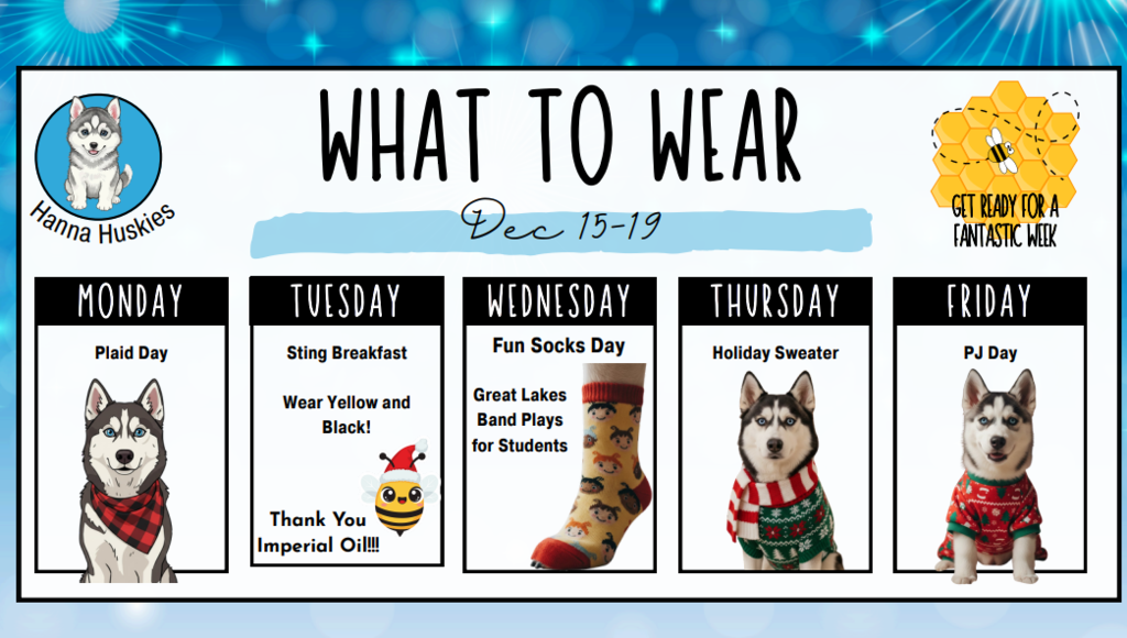 Clothing suggestions for the week