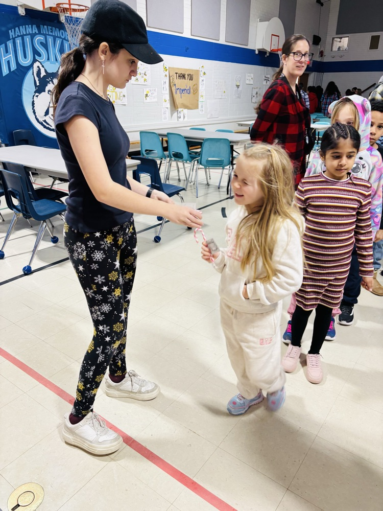 students getting candy canes