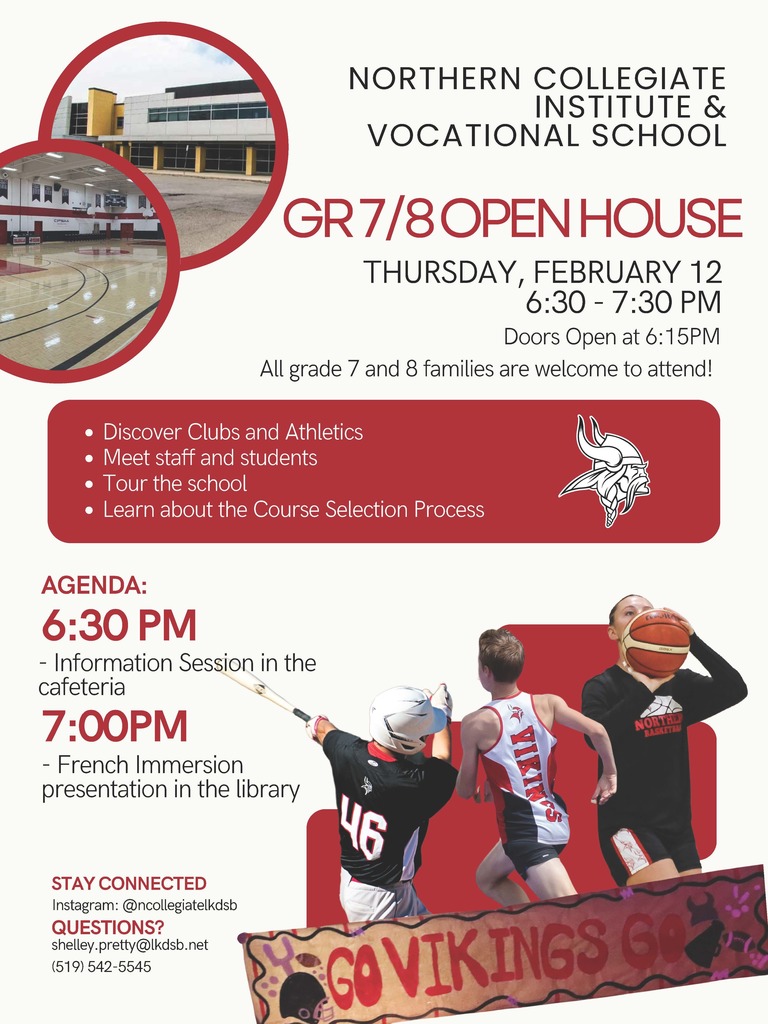 Northern Open House, Secondary School, Transition, Grade 7, Grade 8, Intermediate, September 2026