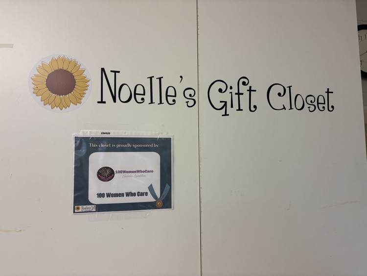 Noelle’s gift closet sponsored by 100 Women who Care. 