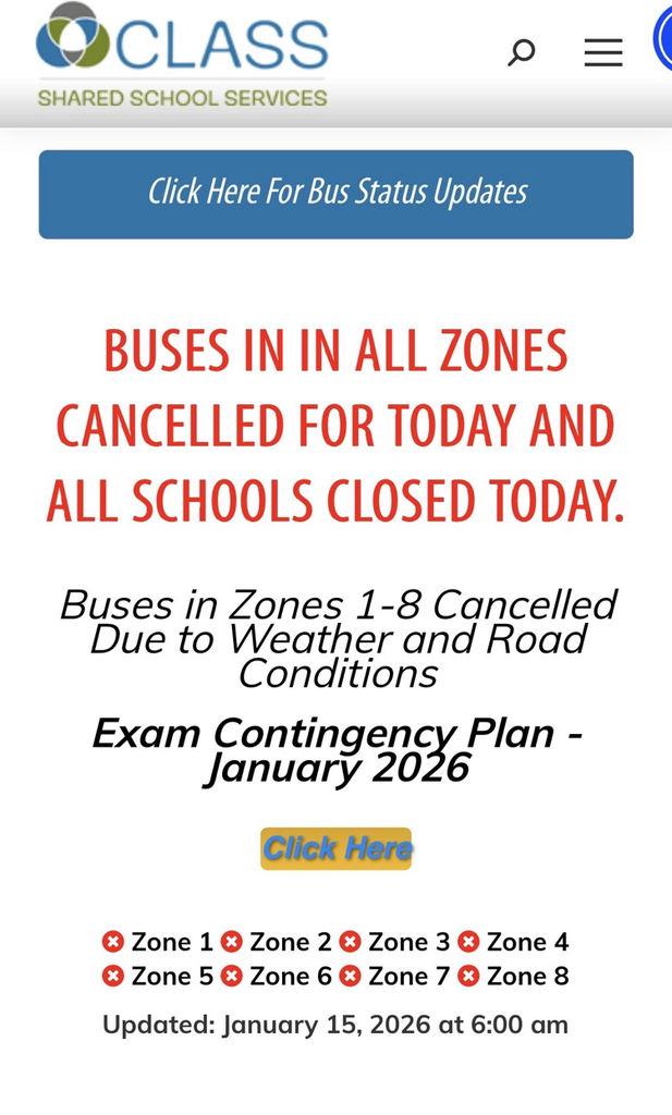 poster advertising that all schools are closed on January 15