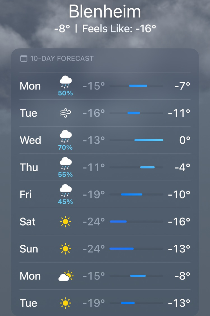 upcoming weather forecast