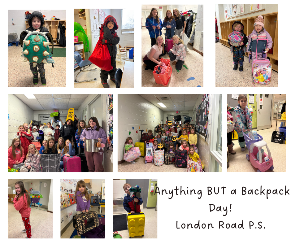 many students are shown with their "Anything but a Backpack choices"