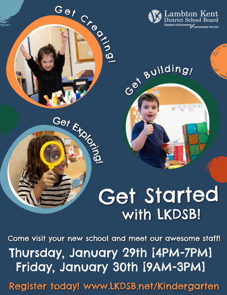 Poster advertising Kindergarten Registration Jan 29/30, 2026