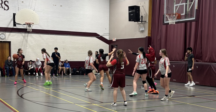 Girls playing basketball