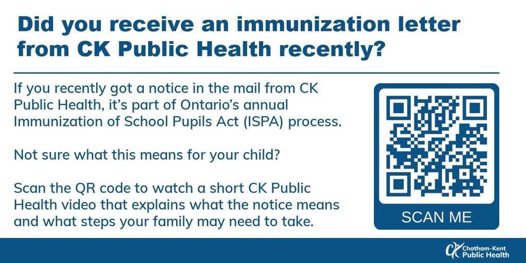 This message is directly from CK Public Health.  Please direct any questions to CK Public Health.