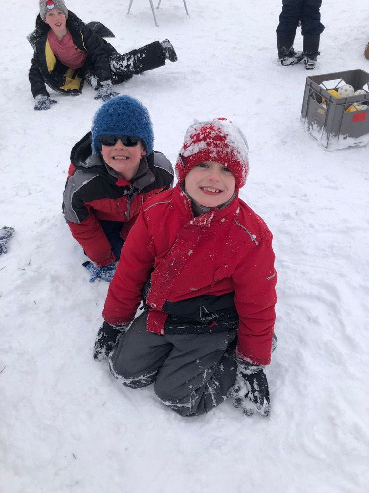 Children playing in the snow