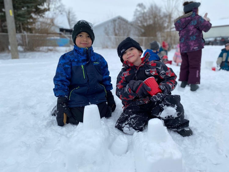 Children playing in the snow