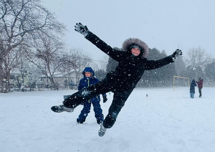 Children playing in the snow
