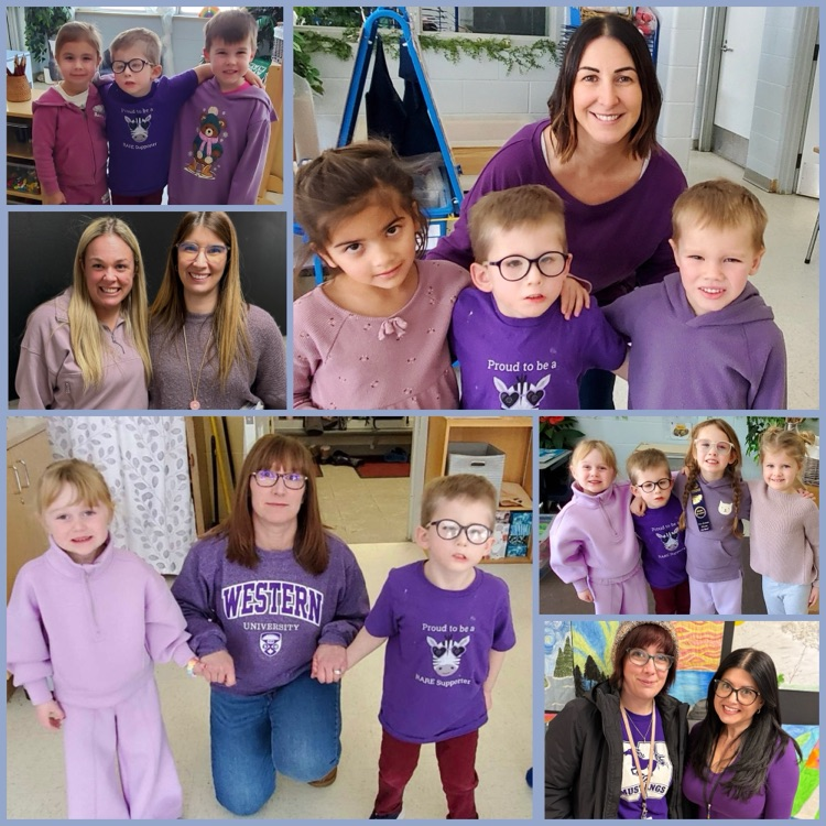 students wearing purple