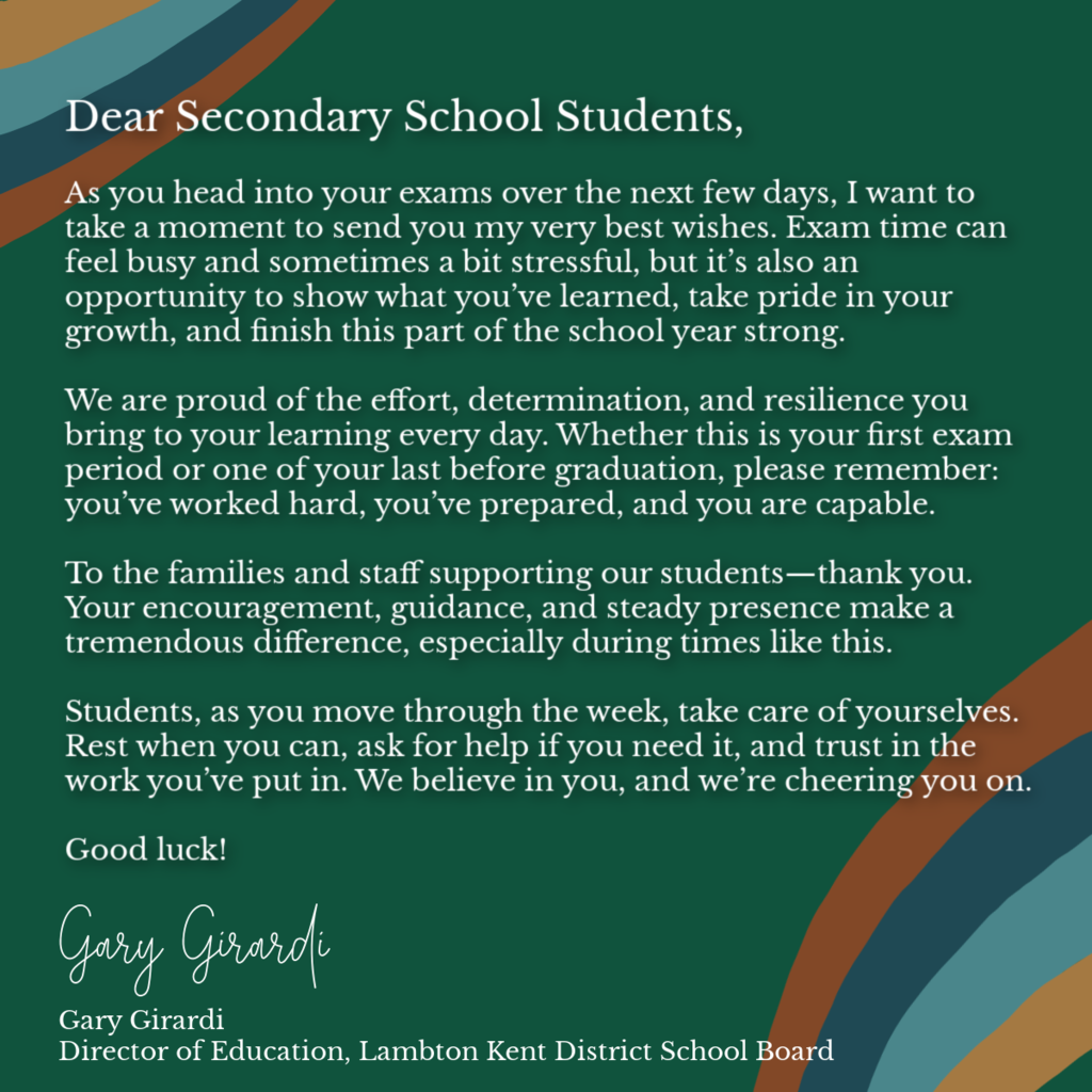 A message from your Director of Education...