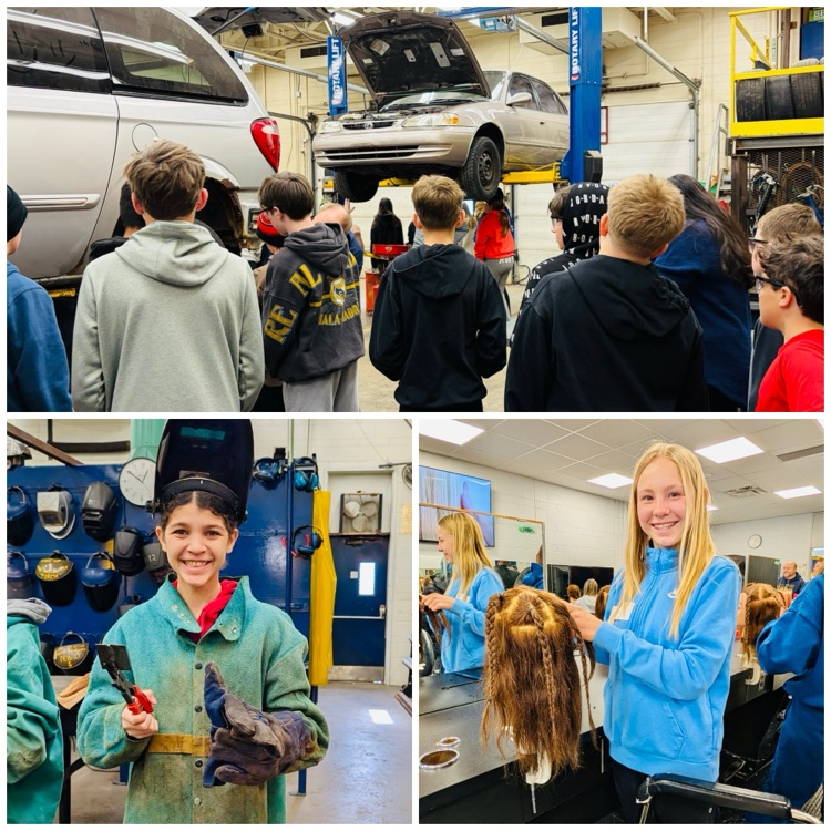 Students exploring trades careers
