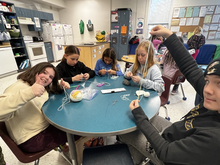 students at crochet club 