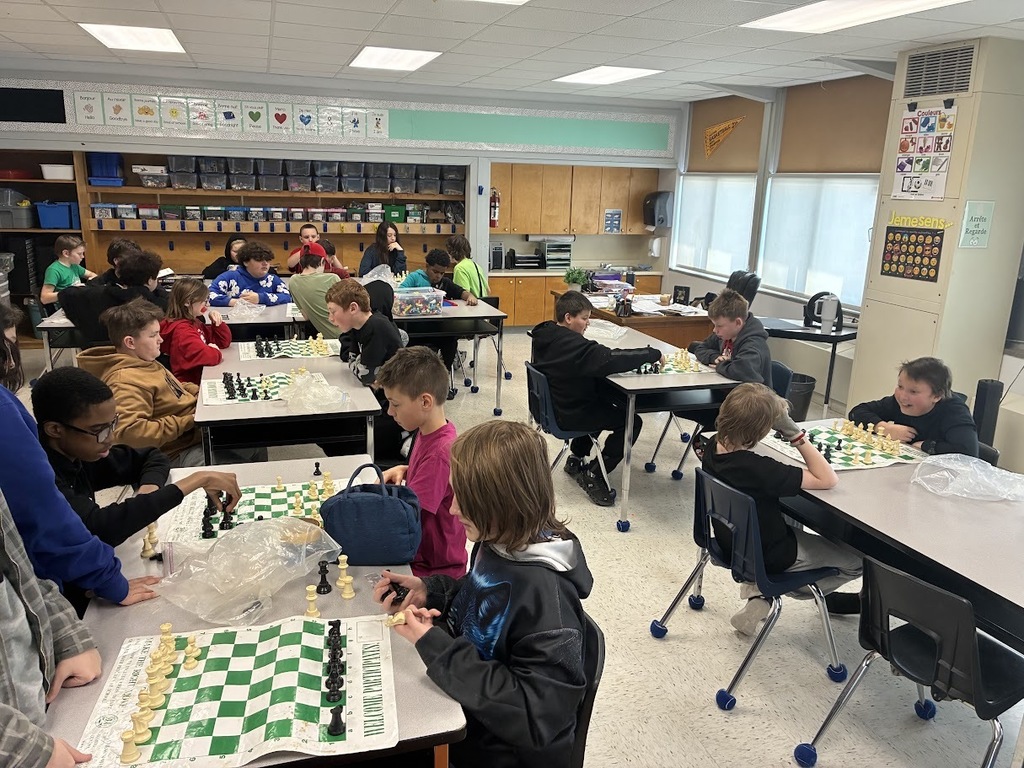 Students playing chess