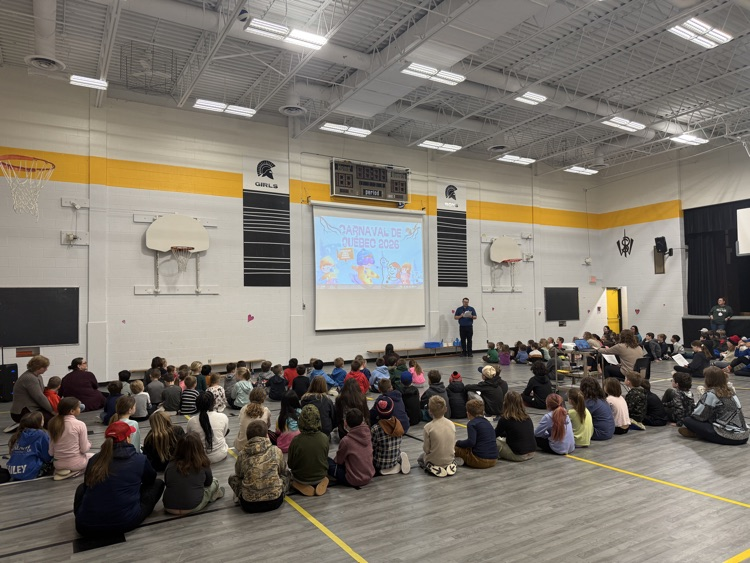 school assembly for the kickoff of our Winter Carnavale