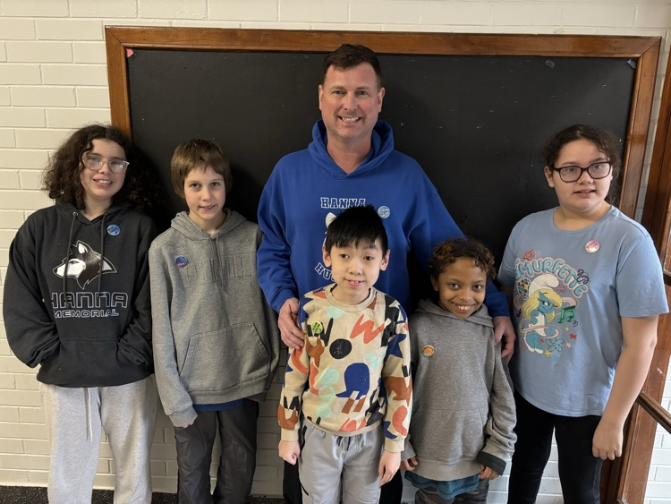 students wearing their buttons