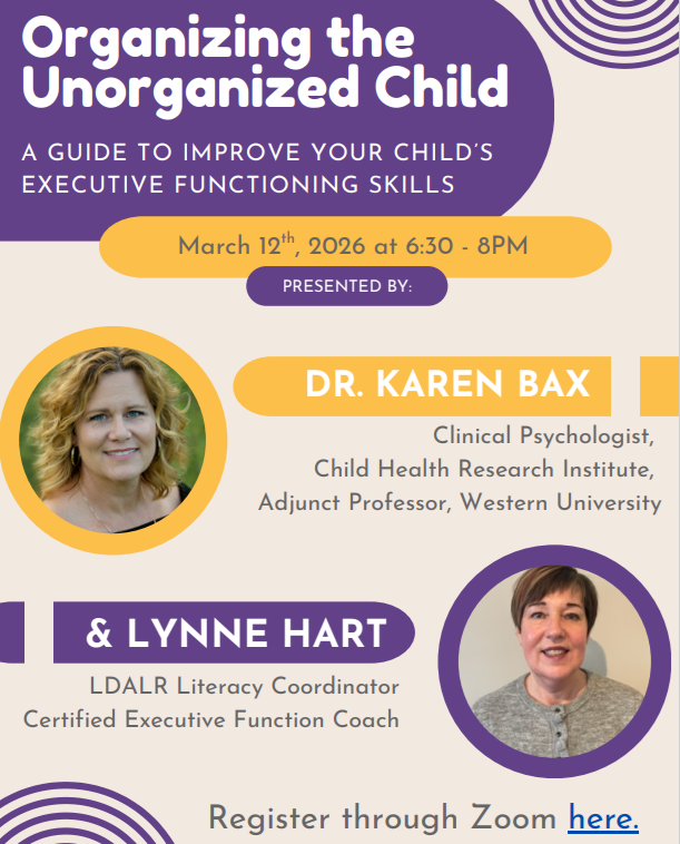 Poster for zoom session Organizing the Unorganized Child 