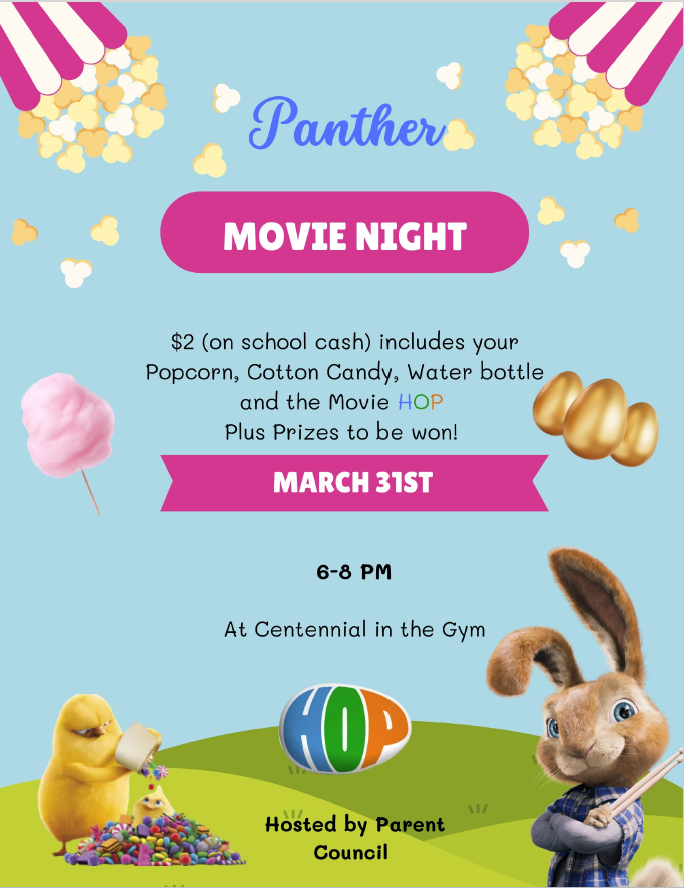 School Council March Movie Night Poster