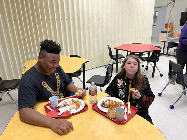 Student sitting at a table