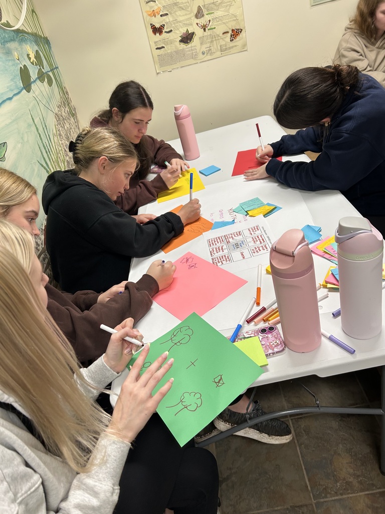 students drawing their ideas