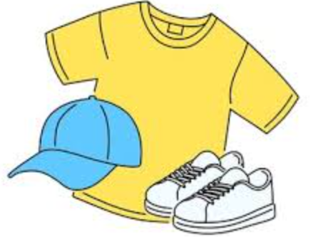 a jersey, hat and running shoes