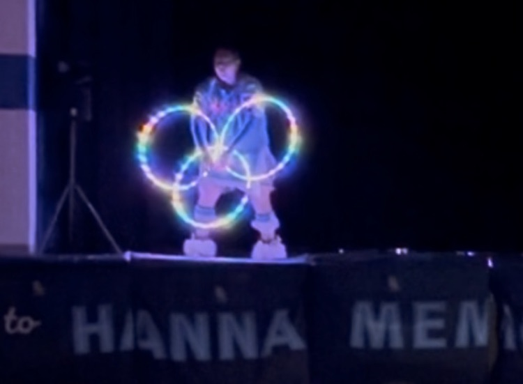 Theland demonstrating hoop dancing last year!