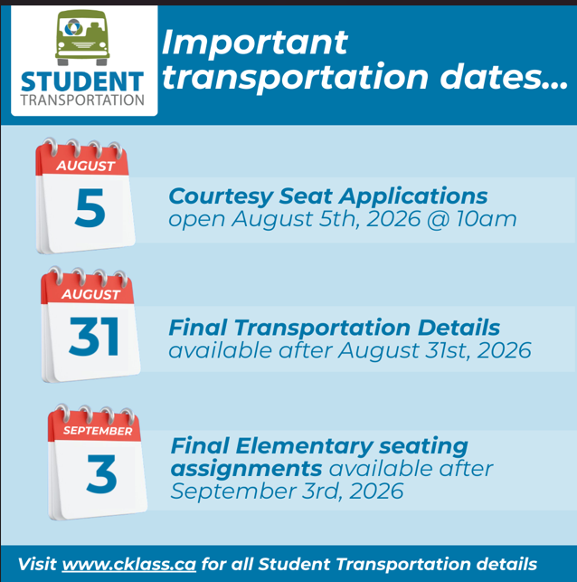 Student Transportation Dates