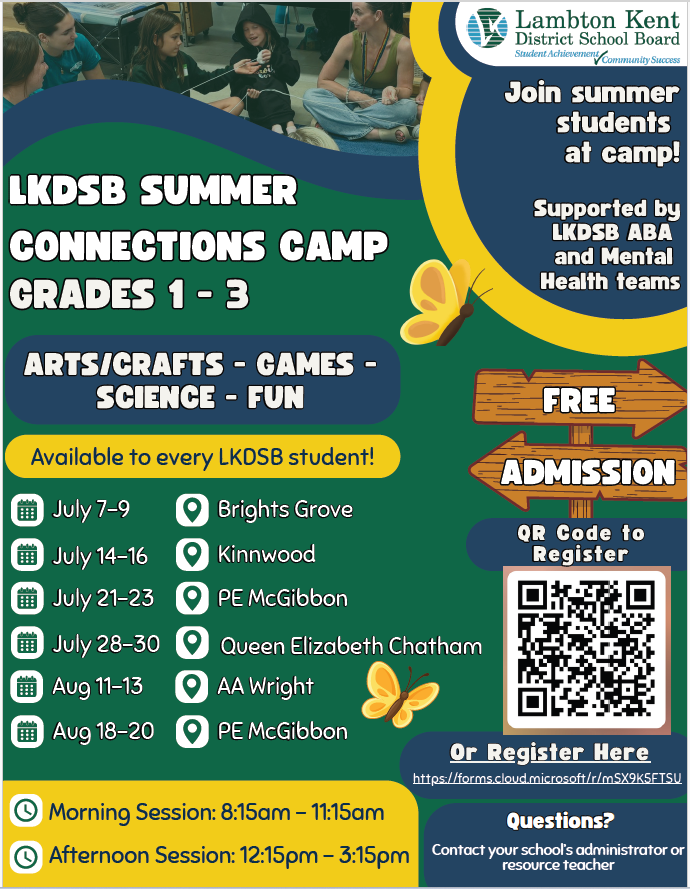 Flyer for LKDSB Summer Connections