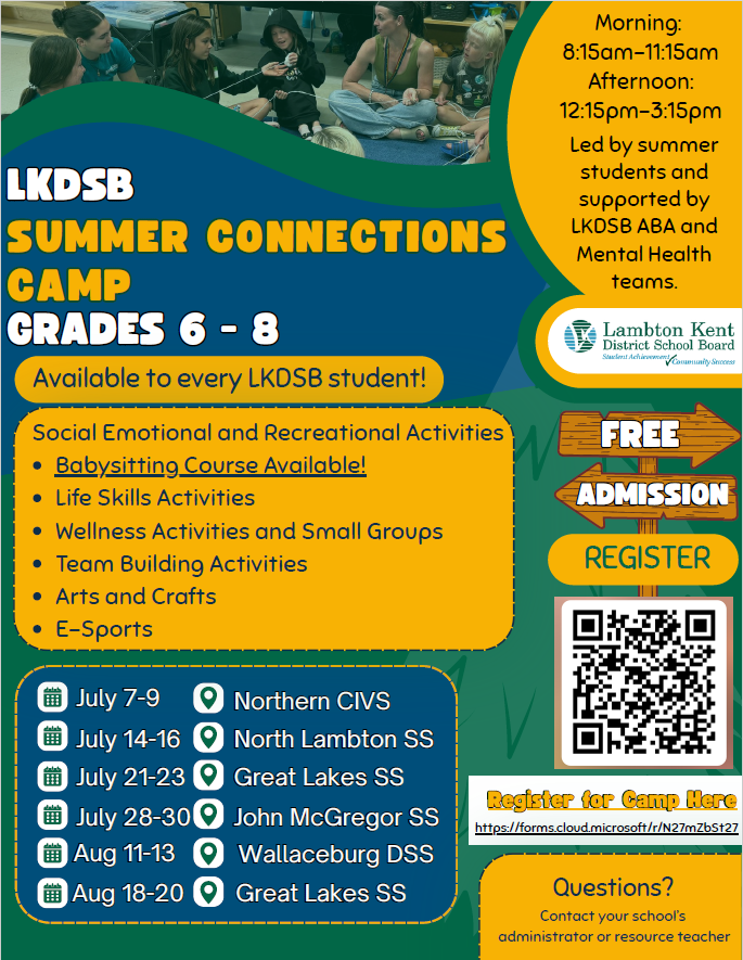 Flyer for LKDSB Summer Connections