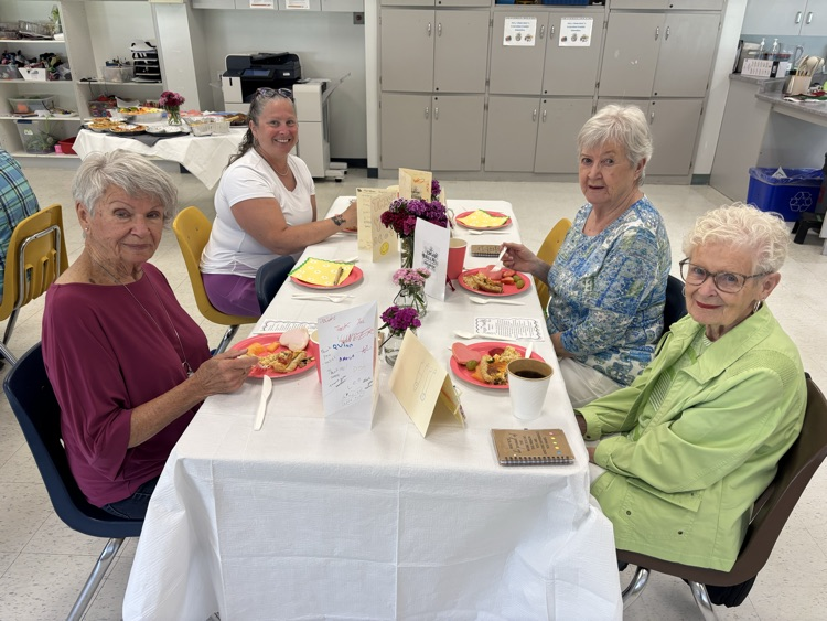 volunteers eating 