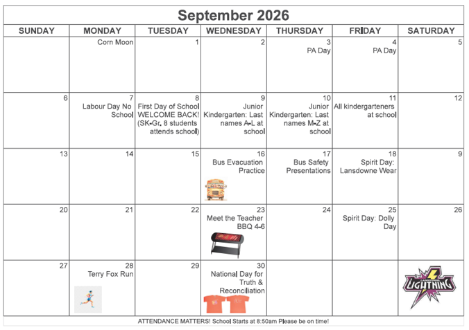 September Newsletter and Calendar