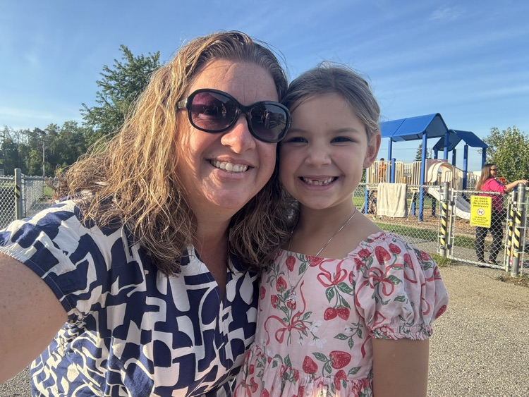 young female student smiling with Mrs V