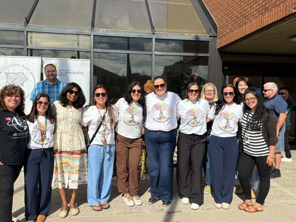 LKDSB staff participating in CK Welcome Week flag raising