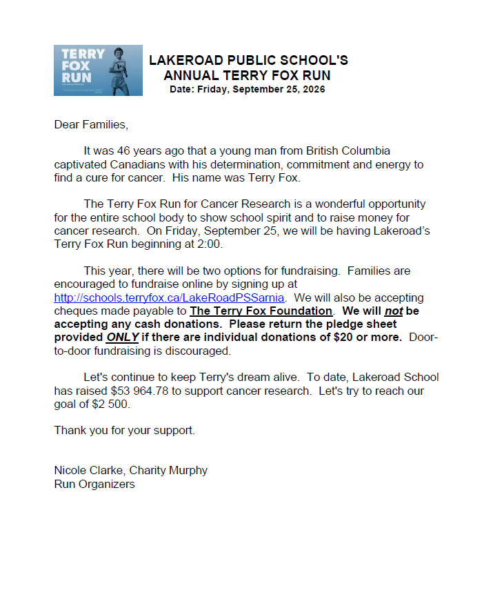 Terry Fox School Run
