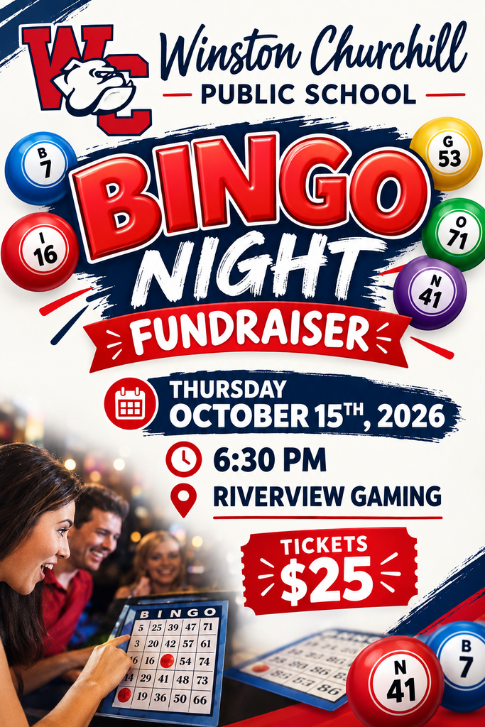 Winston Churchill Bingo Night Fundraiser Flyer