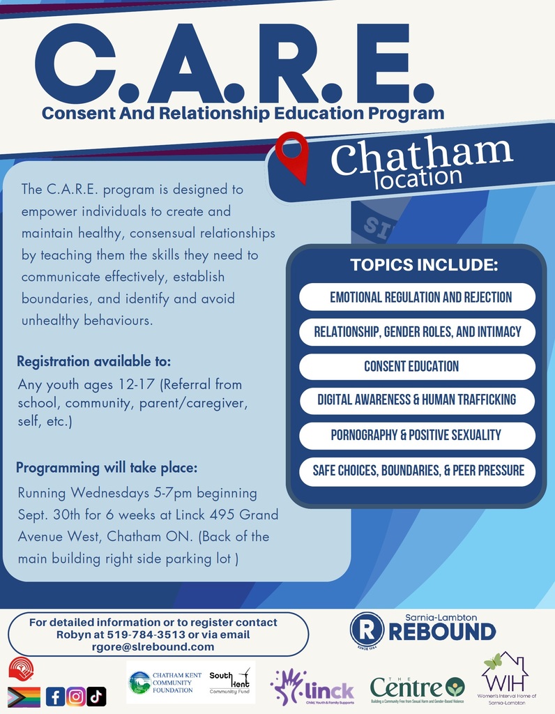 Poster about the Consent and Relationship Education Program