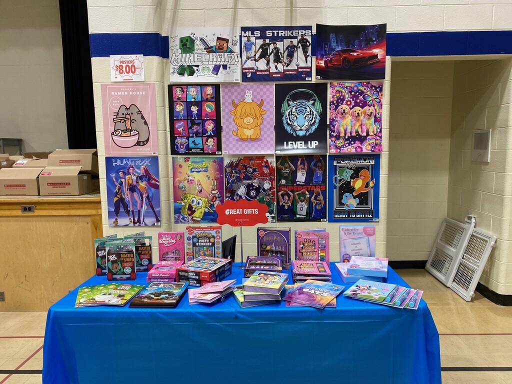 the gym is set up for the Book Fair