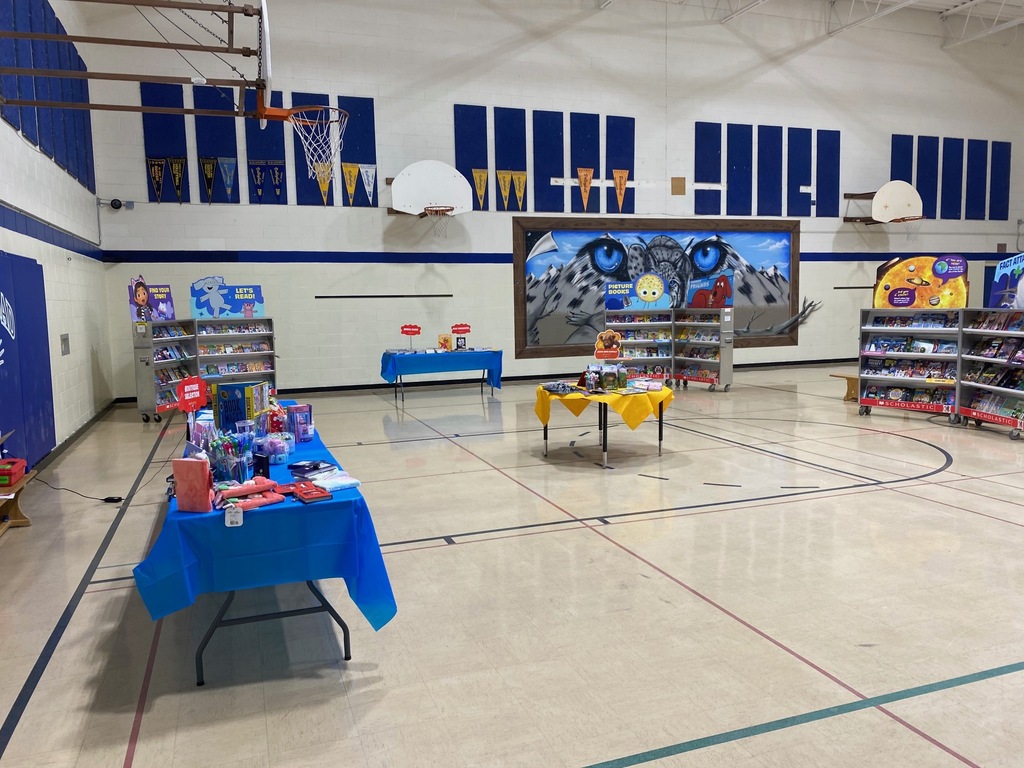 The gym is set up for the book fair