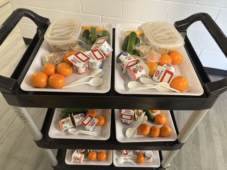 snack tests for classrooms - cucumbers, cereal, crackers, yogurt, cheese strings, clementines