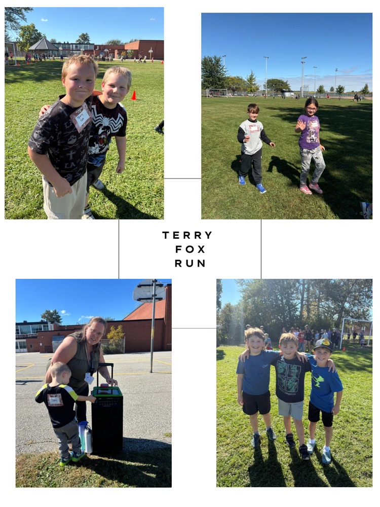 collage of students participating in Terry Fox Run 