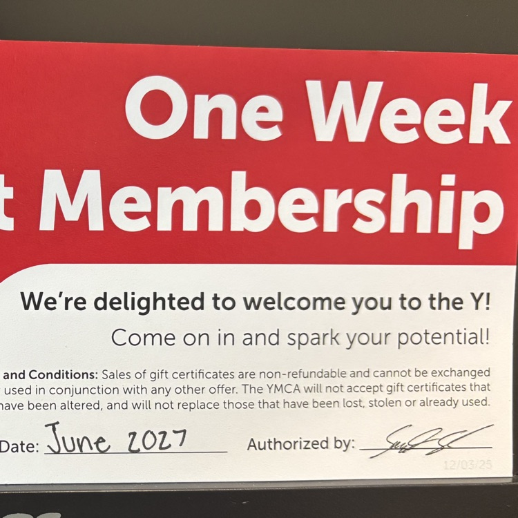 One week Guest Memmership to the YMCA in Watford. Good until June 2027