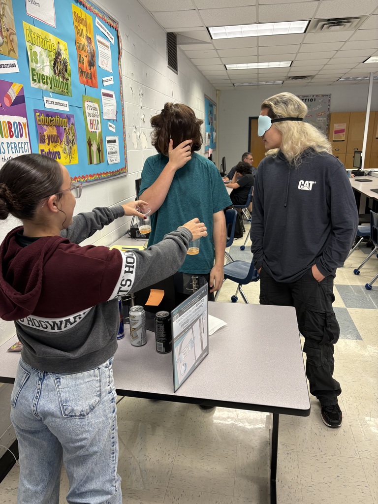 Students putting energy drinks to the blind taste test!