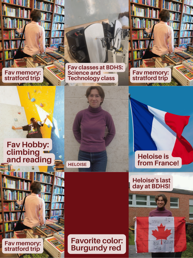 A collage of photos of International student and her favourite activities.  