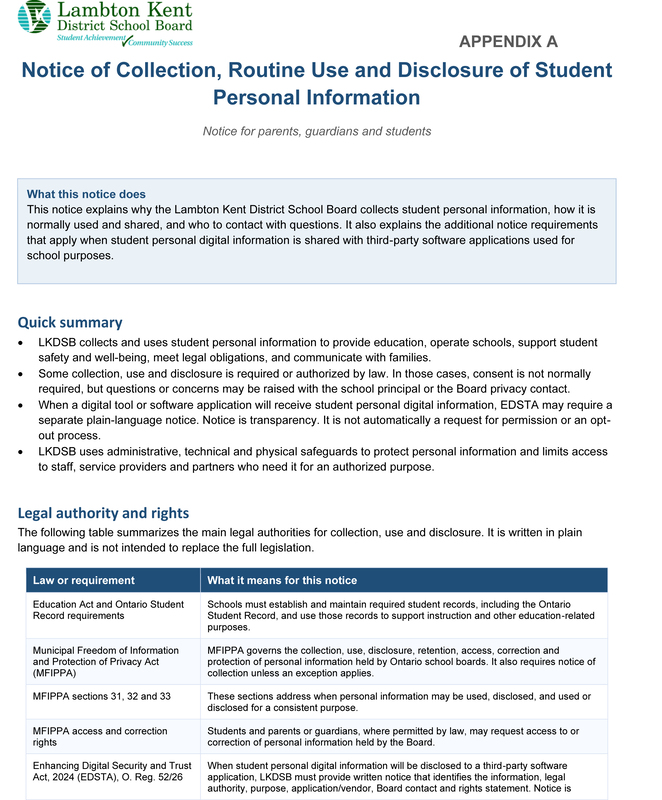 Notice of Collection