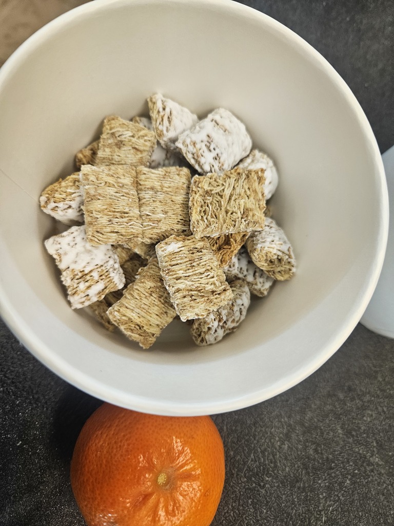 breakfast cereal & orange