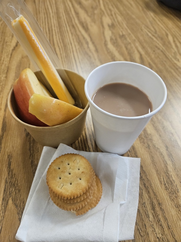 crackers, cheese, milk, apples