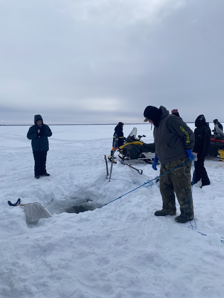 Checking fishing nets