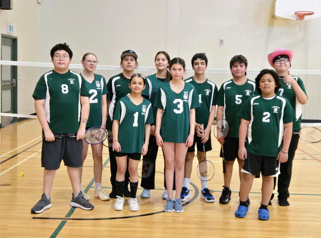 Junior badminton players