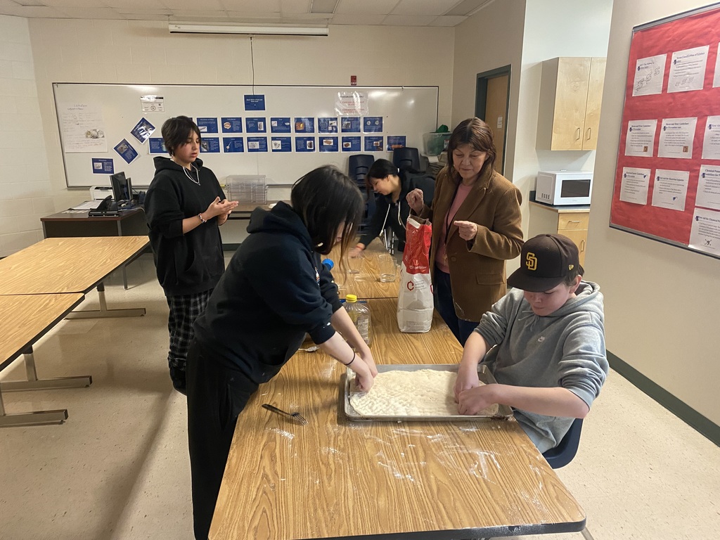 students in kitchen