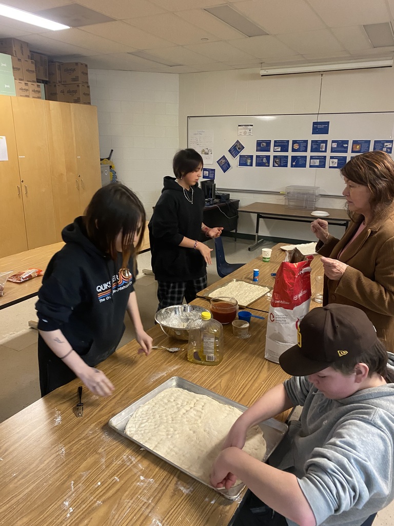 students in kitchen